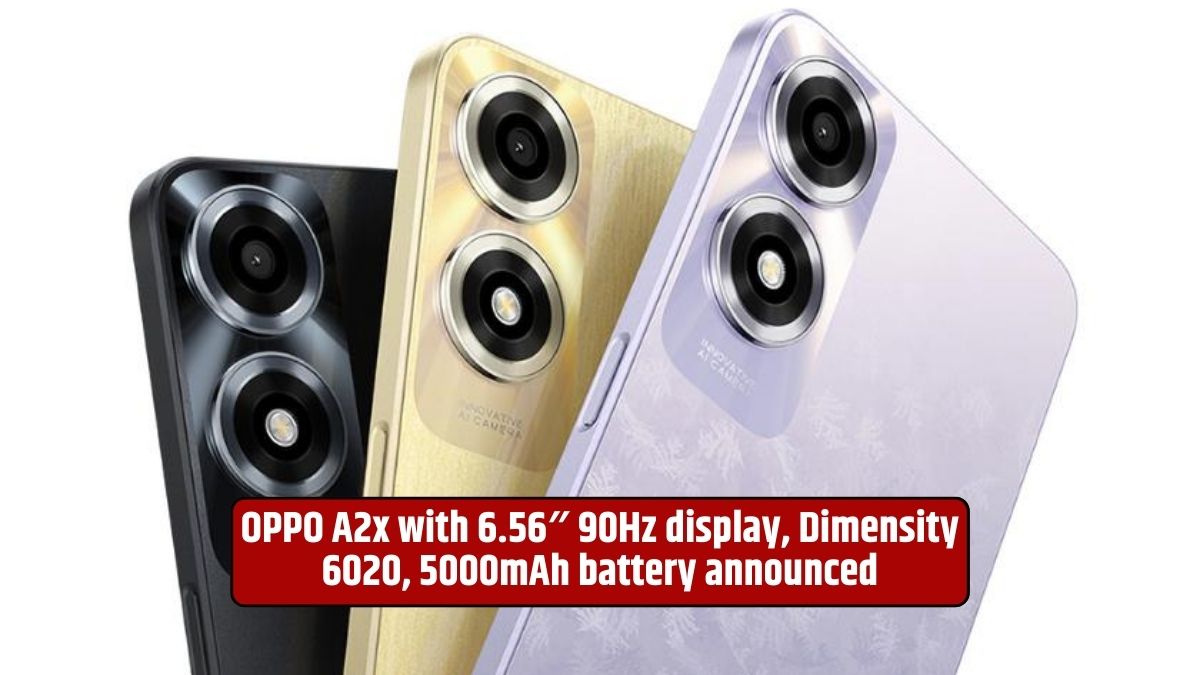 OPPO A2x, budget 5G smartphone, 90Hz display, Dimensity 6020, virtual RAM, battery optimization, affordable pricing,